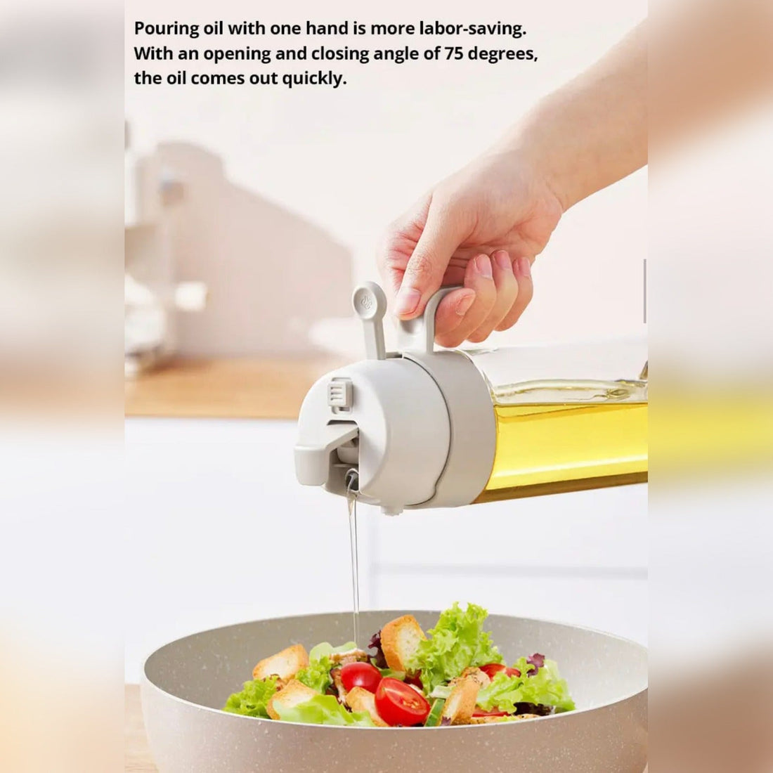 550ml Oil Dispenser Spray Bottle, Leak-Proof Kitchen Seasoning Bottle Container