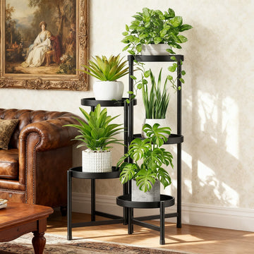 Creative Multi-Tier Metal Plant Stand, Indoor Flower Pot Display Rack for Home Décor
