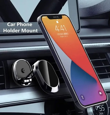 360° Rotating Magnetic Car Mobile Phone Holder - Foldable, Dashboard Mount for All Smartphones