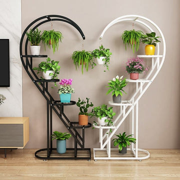Modern Multi-Tier Plant Stand with Curved Design, Decorative Indoor Flower & Plant Display Rack